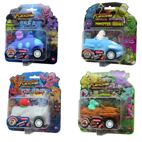 Flexors Vehículos: Autos Elásticos y Moldeables con Ruedas Libres (Surtido Temático)