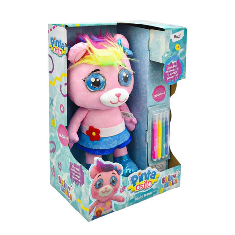 Shiny Mals: Pinta Osito (Peluche Pintable y Lavable con Plumones)