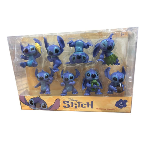 Set Multipack Disney Stitch Colección Aventuras Tropicales – Muñecos de Colección (8 Piezas)