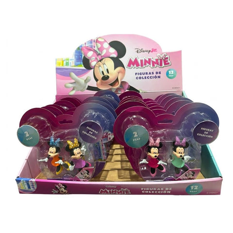 Display Surtido Disney Jr. Minnie Mouse – Figuras de Colección Blíster Silueta Dúo (Display con 12 Sets de 2 Piezas)