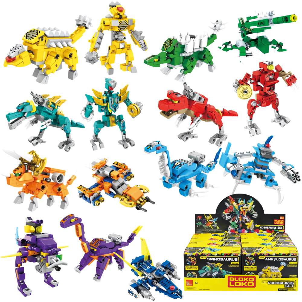 Bloko Loko Robosaur Set, Colecciona y Combina – Juguetes x Mayoreo