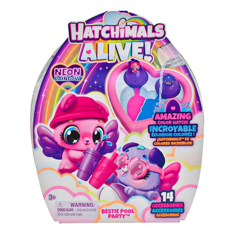 Hatchimals Alive Neon Rainbow Bestie Pool Party