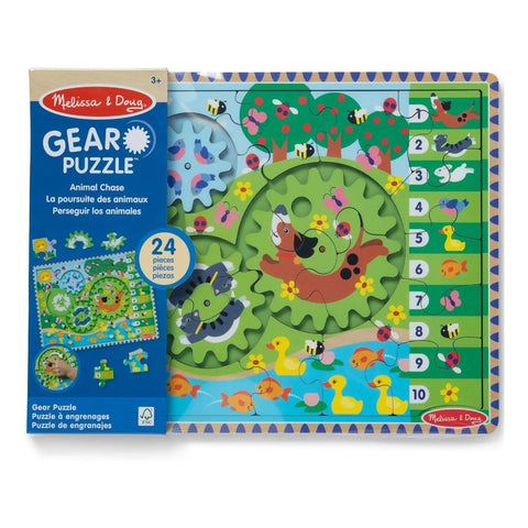 Rompecabezas de Engranajes Melissa & Doug Gear Puzzle (24 Piezas de Madera)