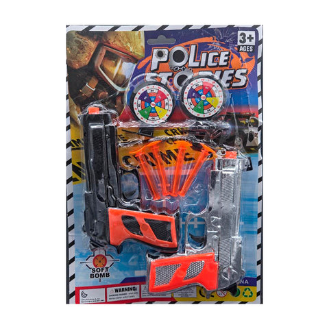 Police Pistola Doble Plateada