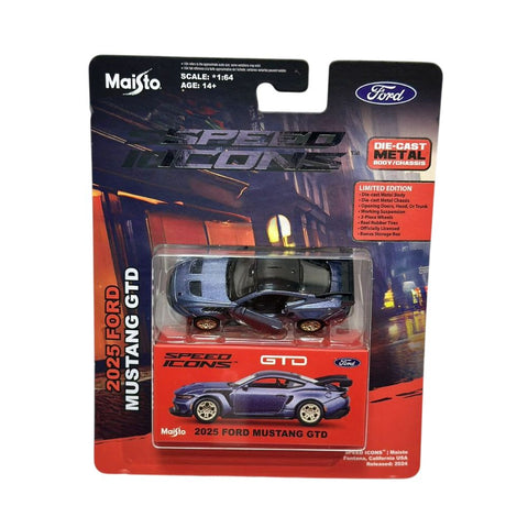 Maisto Speed Icons 1:64 – 2025 Ford Mustang GTD (Edición Limitada / Azul Metálico)