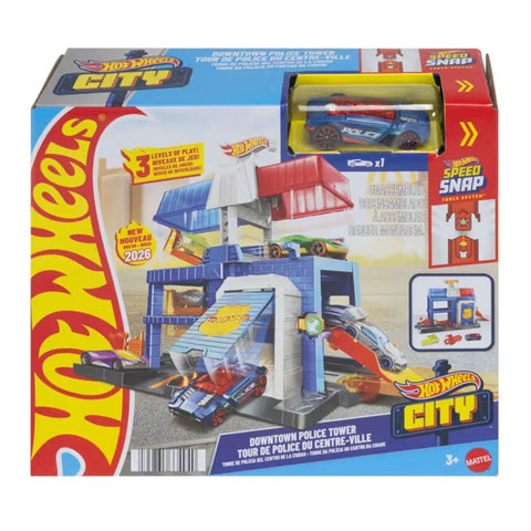 Pista de Acción Estación de Policía Hot Wheels City Downtown Police Tower