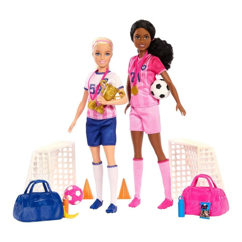Barbie Soccer Playset / Set de Juego de Fútbol con 2 Muñecas Barbie Futbolistas