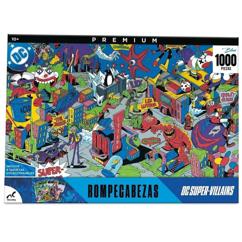 Rompecabezas DC Super-Villains Premium 1000 Piezas (Incluye 6 Tarjetas Coleccionables)