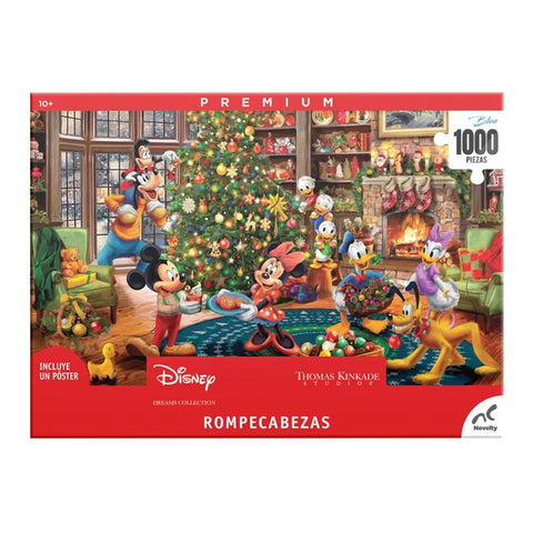 Rompecabezas Disney Dreams Collection Premium 1000 Piezas – Mickey's Christmas Carol / Christmas in the Cabin (Thomas Kinkade Studios)