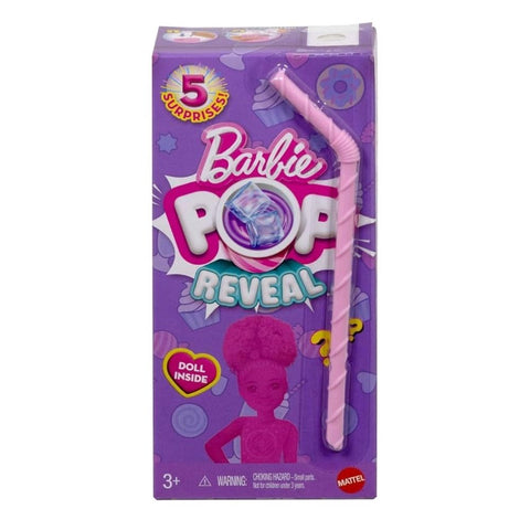 Barbie Pop Reveal - Serie Frutas / Bebidas (Muñeca Chelsea o Mini Pop con 5 Sorpresas)