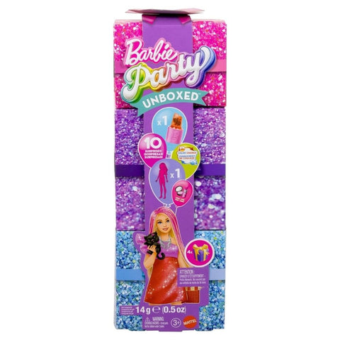 Barbie Party Unboxed (Muñeca Sorpresa con 10 Sorpresas)
