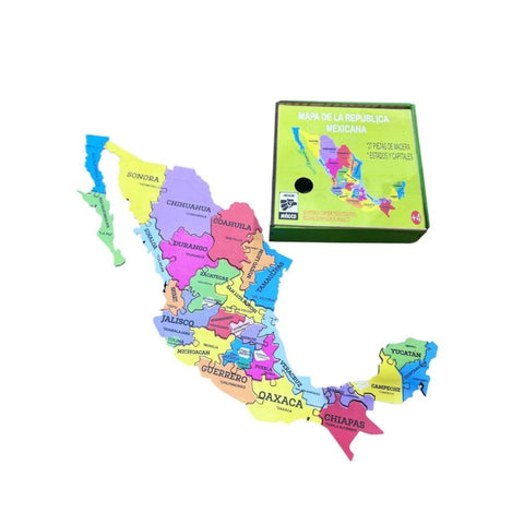 Rompecabezas De La República Mexicana En Caja