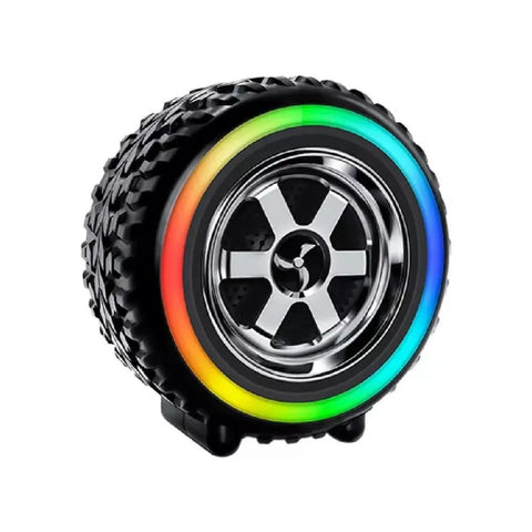 Bocina Mini 5W Bluetooth Portátil de Llanta y Luces LED