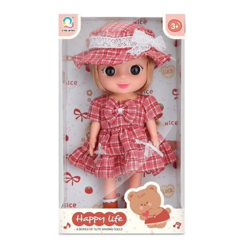 Muñeca interactiva Happy Life con sonido y botón musical — juguete por mayoreo